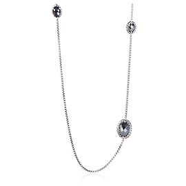 Colar David Yurman Sterling Silver Chatelaine Station With Black Orchid Necklace Outro