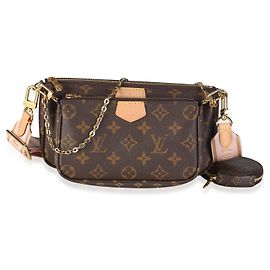 Louis Vuitton Rose Clair Monogram Canvas Multi Pochette Accessoires Castaño