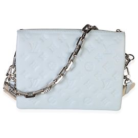 Louis Vuitton Coussin PM in pelle di agnello embossed Monogram azzurro Blu