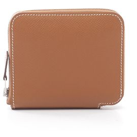 Hermès Carteira Compacta de Seda Hermes Azap Marrom
