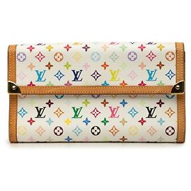 Cartera larga Louis Vuitton Monogram Multicolor Blanco