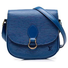 Borsa a tracolla Louis Vuitton Epi Mini Saint Cloud Blu