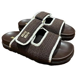 Miu Miu Crochet-Slipper Braun Braun