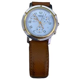 Montre Hermès Clipper Chronograph Two-Tone – Cadran Blanc Autre
