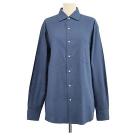 Camisa de manga larga con botones Andre de algodón azul marino Loro Piana Azul marino