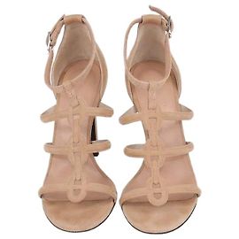 Hermès Hermes Beige Perlino Suede Magic 105 Ankle Strap Sandals Pink