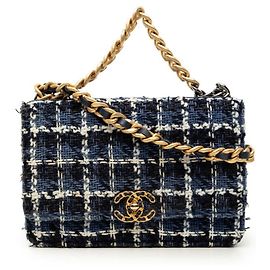 Bolsa de corrente Chanel Coco Mark 19 Azul Multicor
