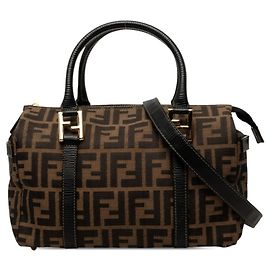 Borsa a mano e a tracolla Fendi Zucca Marrone Nero