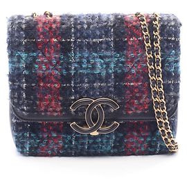 Sac à épaule Chanel Matelassé Multicolore Bleu Marine