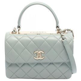Sac à épaule Chanel Trendy CC en cuir vert Vert