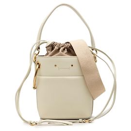 mala Chloé ROY Logo em Bege e Branco Branco Bege