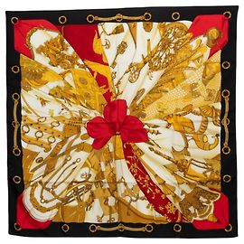 Hermès Lenço de seda Hermes Carre 90 Soleil de Soie Multicor