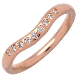 Tiffany & Co. Elsa Peretti Gebogene Ehering 18K Gelbgold mit Diamant Golden