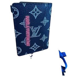 Louis Vuitton Monogram Canvas Upside Down Card Holder Red Dark blue