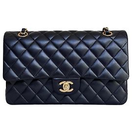 Chanel Classic Double Flap Medium Schwarz Lammleder Andere