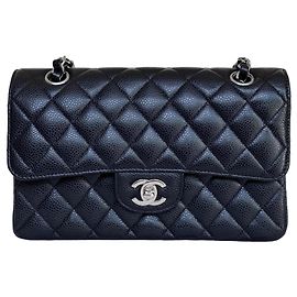 Chanel Classic Double Flap Small Black Caviar Silver Hardware Other
