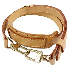 Alça de Ombro Ajustável Louis Vuitton em Couro Vachetta Medium Bege