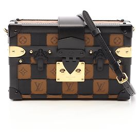 Borsa a tracolla Louis Vuitton Petite Malle Marrone Nero