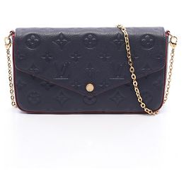 Louis Vuitton Pochette Felicie Shoulder Bag Red Navy blue
