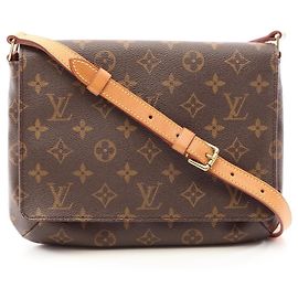 Borsa a tracolla Louis Vuitton Musette Tango con tracolla corta Marrone