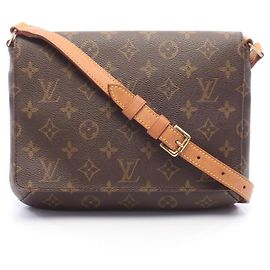 Bolsa de Ombro Louis Vuitton Musette Tango com Alça Curta Marrom