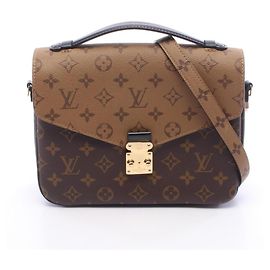 Louis Vuitton Pochette Metis MM Handbag Brown Black