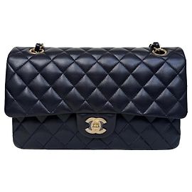 Borsa Chanel Classic Double Flap Medium Pelle d'Agnello Nera Altro