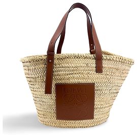 Loewe Elephant Basket Raffia Small Marrone