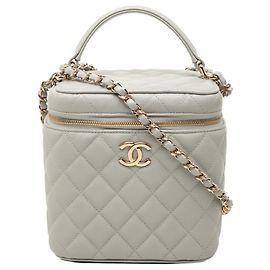 Bolsa de ombro vanity Chanel Matelassé Coco Mark Marrom
