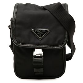 Bolsa Tiracolo Prada com Placa de Logótipo Triangle Preto