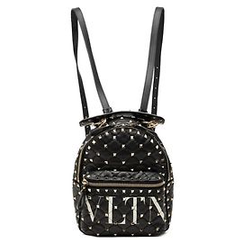 Mochila acolchada para mujer Valentino VLTN Logo Rockstud Negro