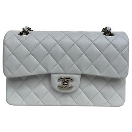 Bolsa Chanel Classic Double Flap Small Couro Caviar Branco Outro