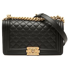 Chanel Coco Mark Boy Chain Schultertasche Schwarz