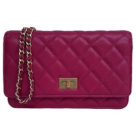 Chanel Wallet on Chain WOC Rose Raspberry Caviar Détails Dorés Autre