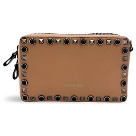 Valentino Garavani Rockstud Chain Camera Leather Small Marrone