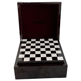 Chanel Set di scacchi laccato rosso e nero Marrone Bianco