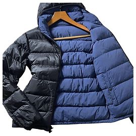 Herno Reversible Packable Hooded Down Jacket - Black/Navy Black Navy blue