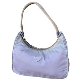 Prada Sac Pochette Nylon Tessuto Violet Lavande Bleu Violet Lavande