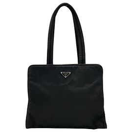 Prada Bolso Tote Tessuto de Nylon Negro Negro