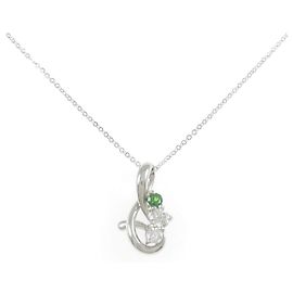 Autre Marque Collier en platine, diamant et grenat Vert