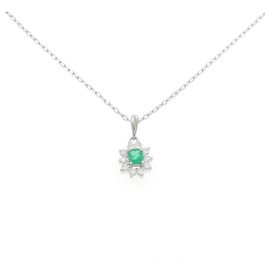 Autre Marque Collier Émeraude et Diamant Pt900 Pt850 Vert