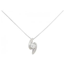 Autre Marque PT900 PT850 Diamond Necklace Silvery