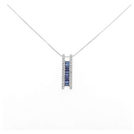 Autre Marque Collana Au750 Zaffiro e Diamante Blu