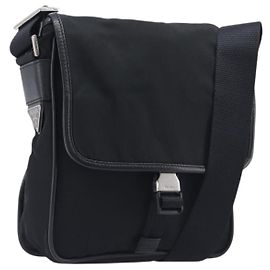 PRADA Sac à épaule Nylon Black Silver Autre
