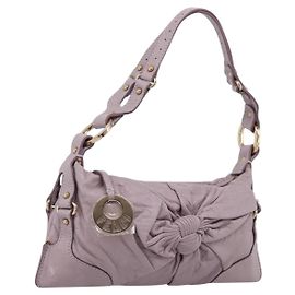 FENDI Bolsa de Ombro em Couro Roxo e Dourado 8BR414 Outro