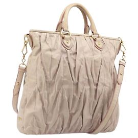 Sac à main Miu Miu en cuir 2way Rose Or Autre