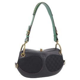 LOEWE Bolsa de Ombro em Couro Preta e Dourada Outro