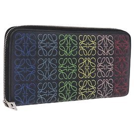 LOEWE Anagram Zippy Wallet Leather Silver Rainbow Andere