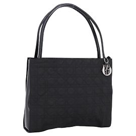 Christian Dior Canage Shoulder Bag Nylon Black Silver Outro