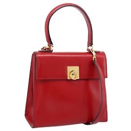 Céline Sac à main CELINE en cuir 2 voies Rouge Or Autre